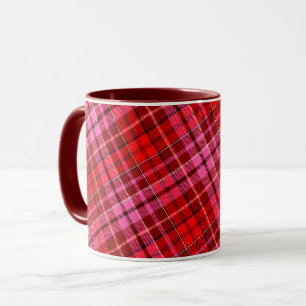 Karmesinrot Pink Karo Tartan Design  Tasse