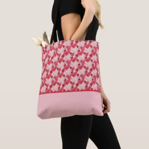 Karmesinrot Rosa Herzen Rosen Farbfeld Tasche