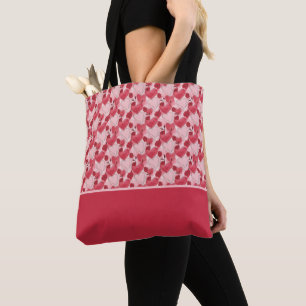 Karmesinrot Rosa Herzen Rosen Farbfeld Tasche