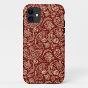 Karmesinrot und Beige Creme Vintage Paisley Case-Mate iPhone Hülle