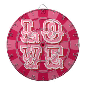 Karmesinrot und Rosa Vintage-LOVE-Valentinstagsthe Dartscheibe