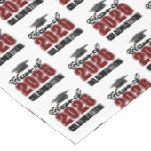 Karmesinrote Abschlussfeier der Klasse 2026 Tischdecke (Schrägansicht)