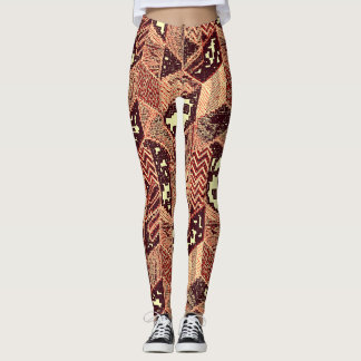 Karmesinrote Geo-Mosaik-Eleganz Leggings