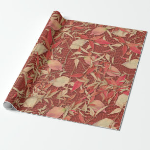 Karmesinrote Herbstlaub-Baglepapier-Verpackung Geschenkpapier