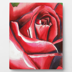 Karmesinrote Rosen Original-Aquarellkunst Fotoplatte