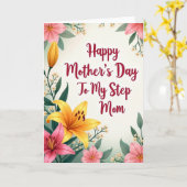 Karmesinrote Schrift Stiefmutter Karte (Gelbe Blume)