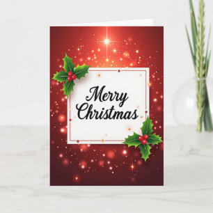 Karmesinrote Weihnachtskarte mit Beeren Karte