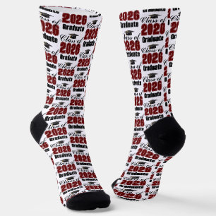 Karmesinroter Abschlussjahrgang 2026 Socken