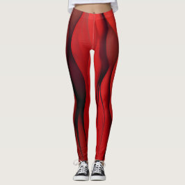 Karmesinroter Fluss – Abstrakte rote Bewegungswell Leggings