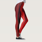 Karmesinroter Fluss – Abstrakte rote Bewegungswell Leggings (Rechts)