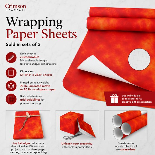 Karmesinroter Hitzesturm Geschenkpapier Set