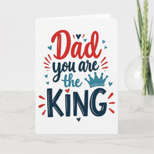 Karmesinroter Papa Du Bist König Karte