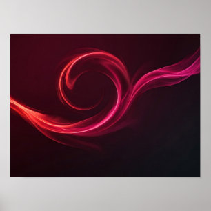 Karmesinroter Spiralfluss dunkles abstraktes Poste Poster