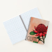 Karmesinroter Waratah Botanisch Notizblock (Innenseite)