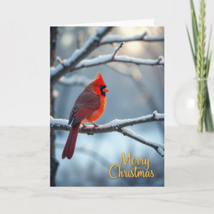 Karmesinroter Wintervogel-Grußkarte Karte