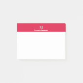 Karmesinrotes modernes personalisiertes Namensinit Post-it Klebezettel (Vorderseite)