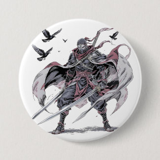 Karmesinrotes Ninja-Handyhülle Button