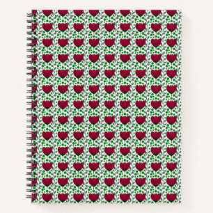 Karmesinrotes Tulpen-Blumenmuster Elegantes Rot Notizblock