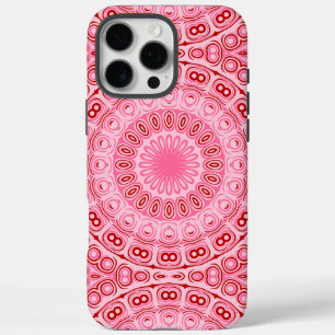 Karmesinrotes und Rosa Mandala-Muster iPhone 16 Pro Max Hülle