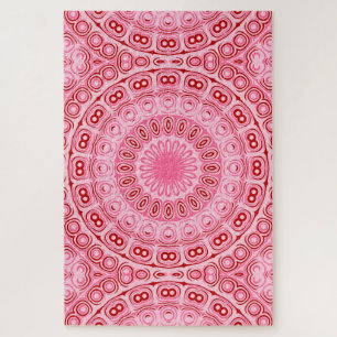 Karmesinrotes und Rosa Mandala-Muster Puzzle
