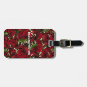 Karmin-Rosen Gepäckanhänger (Vorderseite horizontal)