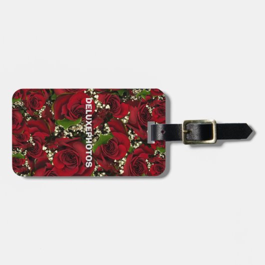 Karmin-Rosen Gepäckanhänger (Vorderseite horizontal)