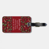 Karmin-Rosen Gepäckanhänger (Rückseite horizontal)