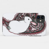 Karminrote Häschen-Handyabdeckung Case-Mate iPhone Hülle (Rückseite (Horizontal))
