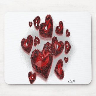 KARMINROTE HERZEN DURCH LIZ LOZ MOUSEPAD