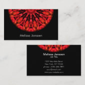 Karminrote Liebe - Mandala Visitenkarte (Vorne/Hinten)