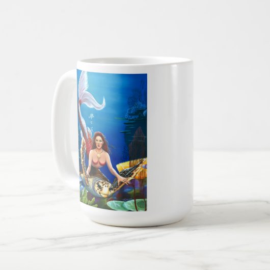 Karminrote Meerjungfrau-Kaffee-Tasse Kaffeetasse (Vorderseite Links)