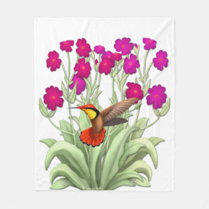 Karminrote rote Dschungel-Kolibri-Fleece-Decke Fleecedecke