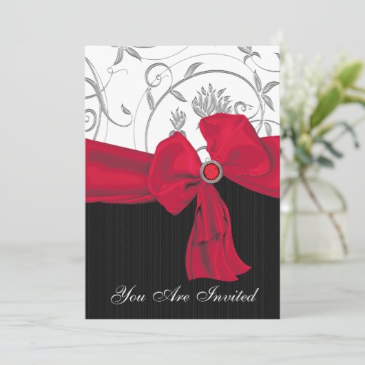 Karminrote rote einladung (Stehend Vorderseite)