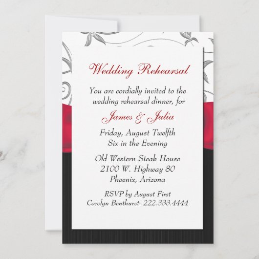 Karminrote rote einladung (Rückseite)