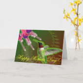 Karminrote rote Kolibri-und Karte (Gelbe Blume)