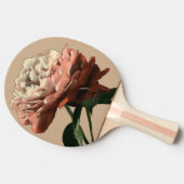 Karminrote Rote Rose mit weißen Akzenten Tischtennis Schläger (Seitenansicht)
