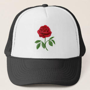 Karminrote Rote Rose Truckerkappe