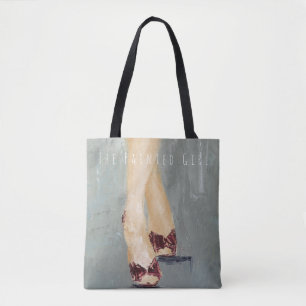 "Karminrote Schuhe" einfach und stilvolle graue Tasche