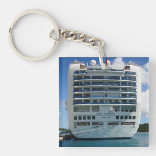 Karminrote strenge Ansicht Schlüsselanhänger (Vorderseite)