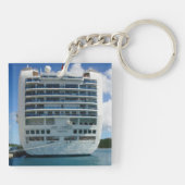 Karminrote strenge Ansicht Schlüsselanhänger (Rückseite)