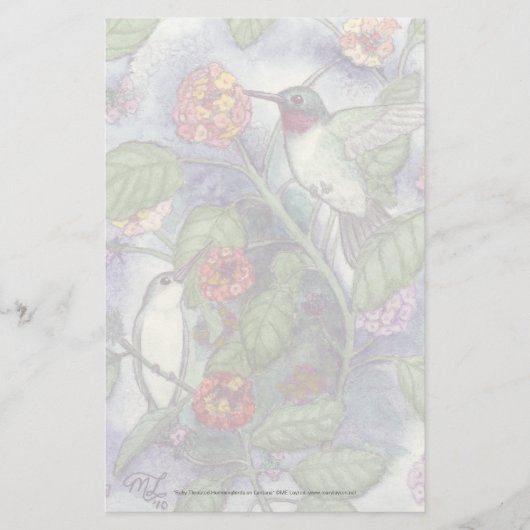 "Karminrote Throated Kolibri-" Briefpapier (Vorderseite)