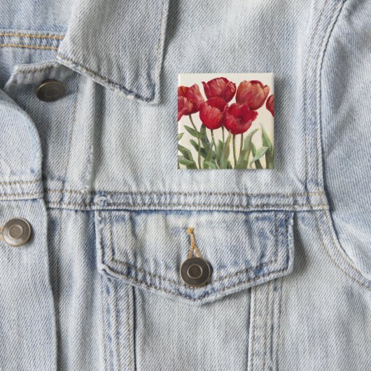 Karminrote Tulpen Button (Beispiel)