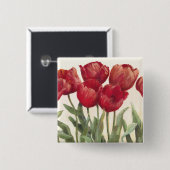 Karminrote Tulpen Button (Vorne & Hinten)