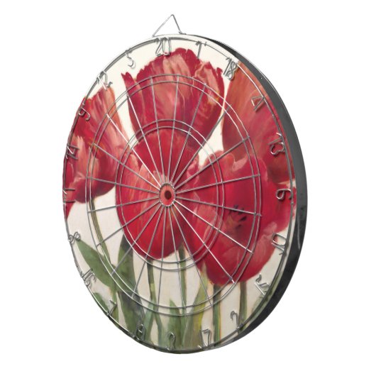Karminrote Tulpen Dartscheibe (Vorderseite rechts)
