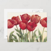 Karminrote Tulpen Postkarte (Vorne/Hinten)