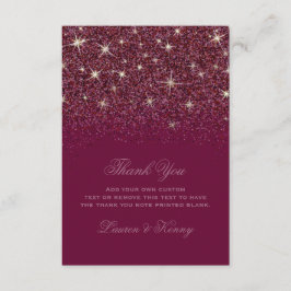 Karminroter Glitz-Glitzer danken Ihnen Karten