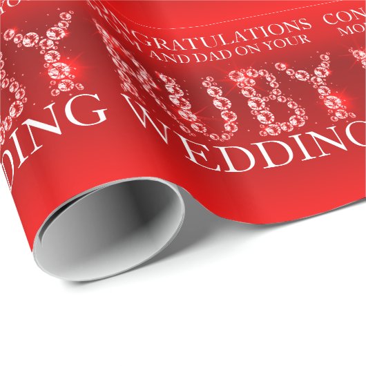 Karminroter Hochzeitsschein entsteint Geschenkpapier (Rolleneckpunkt)