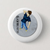 Karminroter Knopf Button (Vorderseite)