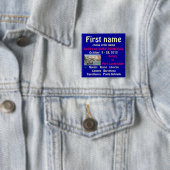 Karminroter Namensschild Prinzessin-TA Button (Beispiel)