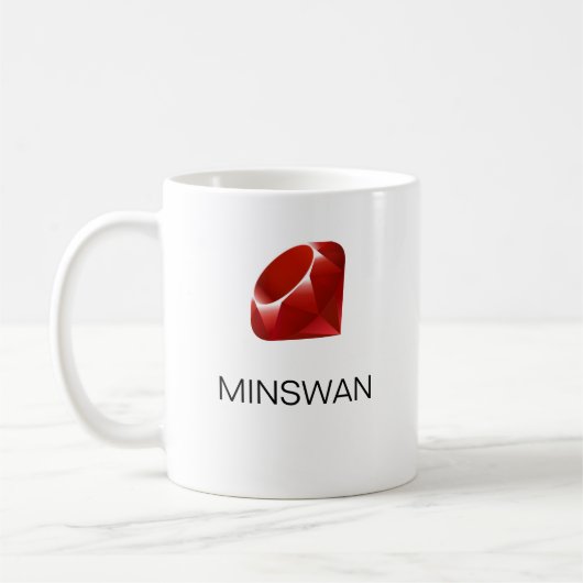Karminroter Programmierer MINSWAN Kaffeetasse (Links)